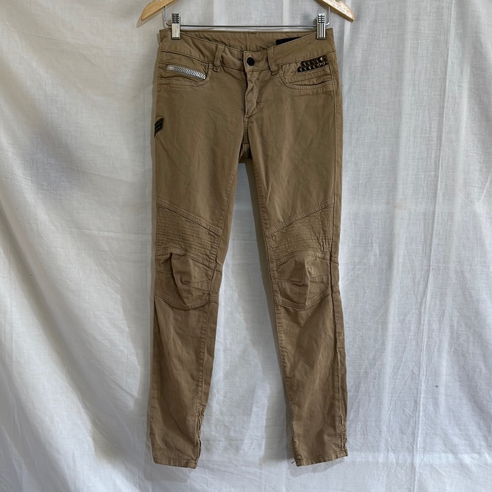 ROCKSTAR Sushi Cargo Moto Pants Size 26 Studded Zipper Detail